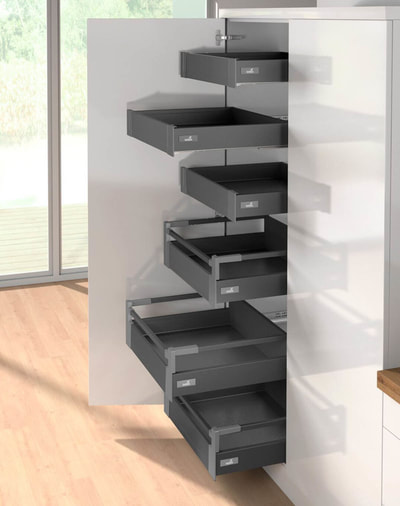 Kitchen internal stacking drawer system