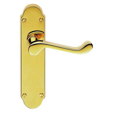 Lever handle with backplate brass